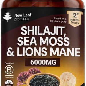 Shilajit Seamoss and Lions Mane Capsules 6000mg – High Strength Complex