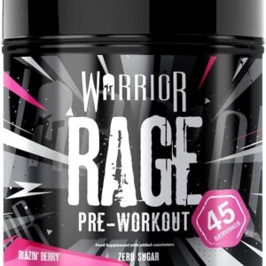 Warrior Rage Pre-Workout Powder, 300 mg Blazin’ Berry