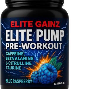 Elite Pump Pre-Workout Powder ? High-Stim Energy (Blue Raspberry)