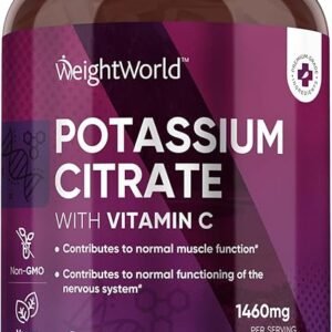 Potassium Supplement with Vitamin C 1460mg | 3 Months Supply | 180 Tablets