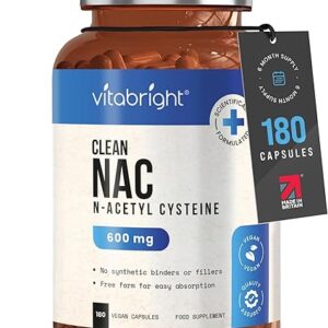 VitaBright NAC Supplement | 600mg | 180 Capsules | 600mg Supplement